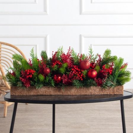 КНг53-1(з)(F)(Чп) Композиция НГ красно-зелен. h-27см в кокосовом боксе 67х10х5см КНг53-1(з)(F)(Чп) Композиция НГ красно-зелен. h-27см в кокосовом боксе 67х10х5см