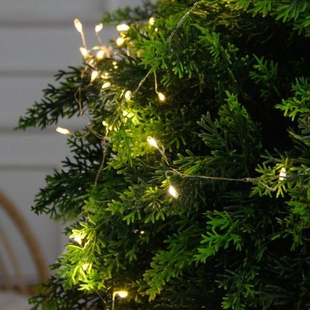 050/Ш/СВ03т/1460(Пр)(F) Туя искусственная шар с гирляндой Роса h65см, d50см