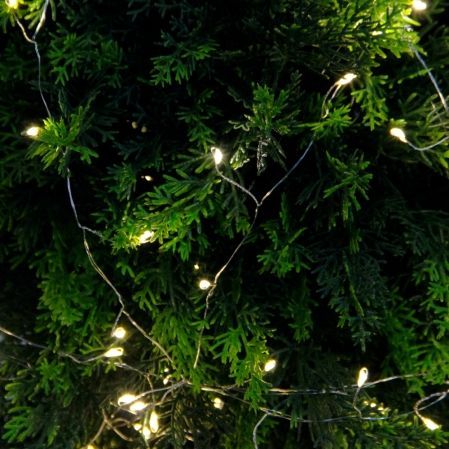 040/Ш/СВ03т/1460(Пр)(F) Туя искусственная шар с гирляндой Роса h50см, d40см