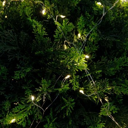 040/Ш/СВ03т/1460(Пр)(F) Туя искусственная шар с гирляндой Роса h50см, d40см