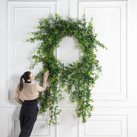 ВН16(Пр)(F) Венок искусственный с ампельной зеленью d110, h220см ВН16(Пр)(F) Венок искусственный с ампельной зеленью d110, h220см