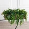 К417/12(з)(F) Композиция искусственная Зелень микс с ампельн. растениями в кокос. боксе 98х23х23см