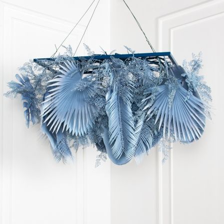 КЗ/54(з)(F) Композиция искусственная на сетке с ампельными растениями 90х40см, свес 60см