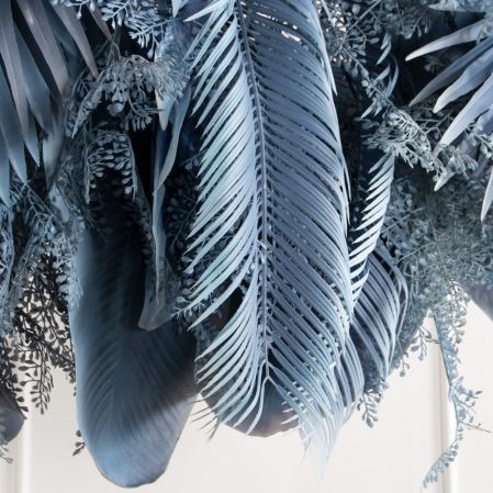 КЗ/54(з)(F) Композиция искусственная на сетке с ампельными растениями 90х40см, свес 60см