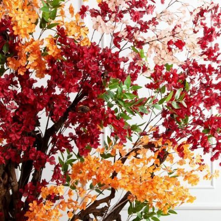 320/ОС/658/522(Пр)(F) Дерево искусственное интерьерное, пристенное h320см, красно-оранжевое