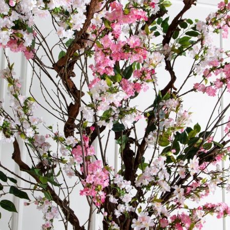 330/ОС/491/34/5170(Пр)(F) Яблоня искусственная пристенная h330см, бело-розовая