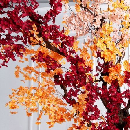 320/ОС/658(Пр)(F) Дерево искусственное интерьерное, пристенное h320см, красно-оранжевое