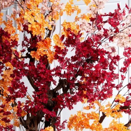 320/ОС/658(Пр)(F) Дерево искусственное интерьерное, пристенное h320см, красно-оранжевое