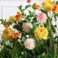ВМ105-4(з)(F) Композиция искусственная цветы и трава на вставке 115х15хh10см