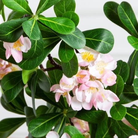 7141А/0287-0344/1(F) Ветка яблони искусственная h74см(4 соцветия) розовая