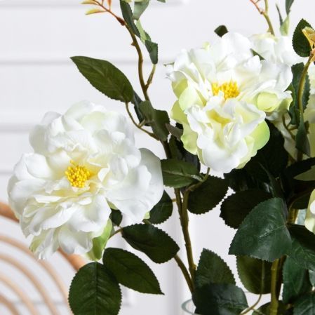 7141А/9122-0348/23(F) Гардения искусственная h72см 2головы 1бутон,белая