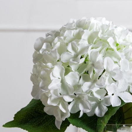7141А/0108-0358/23(F) Гортензия искусственная h50см(голова 12см d18см) белая