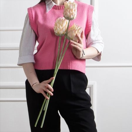 7141А/0287-0341/1(F) Протея искусственная h70см(голова 10см d7см) розовая 7141А/0287-0341/1(F) Протея искусственная h70см(голова 10см d7см) розовая