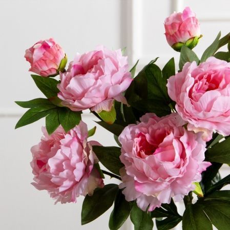 7141А/9122-0346/1(F) Пион искусственный h77см 2головы 1бутон,розовый