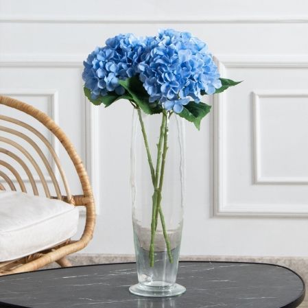 7141А/0108-0358/10(F) Гортензия искусственная h50см(голова 12см d18см) голубая