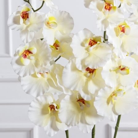 7141А/0287-0343/23(F) Орхидея искусственная h95см 9голов(латекс) белая