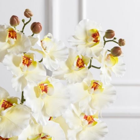 7141А/0287-0343/23(F) Орхидея искусственная h95см 9голов(латекс) белая