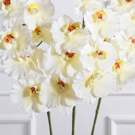 7141А/0287-0343/23(F) Орхидея искусственная h95см 9голов(латекс) белая