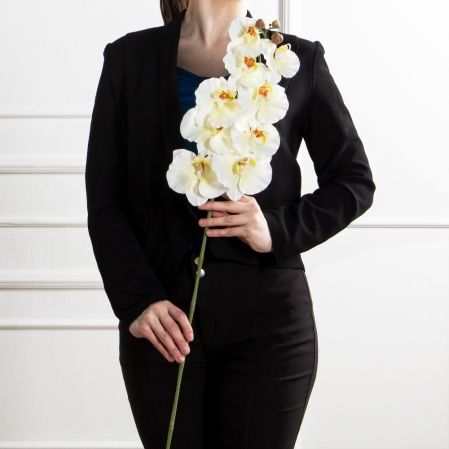 7141А/0287-0343/23(F) Орхидея искусственная h95см 9голов(латекс) белая
