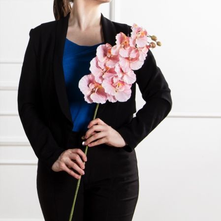 7141А/0287-0343/1(F) Орхидея искусственная h95см 9голов(латекс) розовая