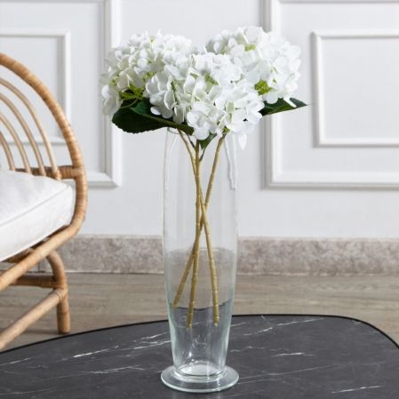 7141А/0108-0359/23(F) Гортензия искусственная h46см(голова 13см d16см) белая