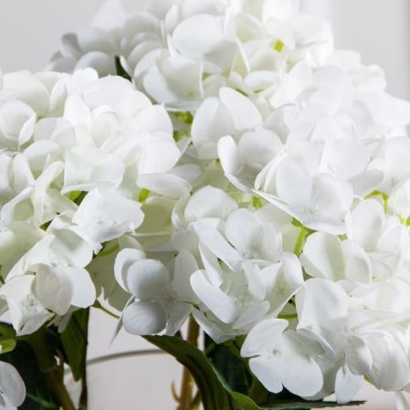 7141А/0108-0359/23(F) Гортензия искусственная h46см(голова 13см d16см) белая