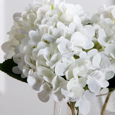 7141А/0108-0359/23(F) Гортензия искусственная h46см(голова 13см d16см) белая