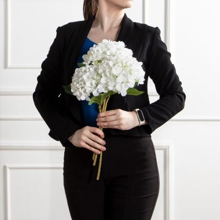 7141А/0108-0359/23(F) Гортензия искусственная h46см(голова 13см d16см) белая