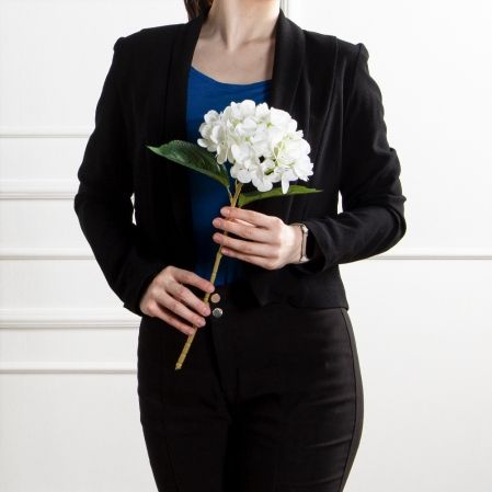 7141А/0108-0359/23(F) Гортензия искусственная h46см(голова 13см d16см) белая