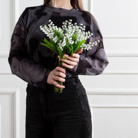 7142А/9122-0347(F) Букет ландышей h36см из 8штук