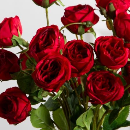7141А/9122-0350/2(F) Роза кустовая искусственная h55см 7голов,красная