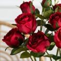 7141А/0108-0360/2(F) Роза искусственная h65см 2головы 2бутона,красная