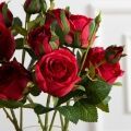 7141А/0108-0360/2(F) Роза искусственная h65см 2головы 2бутона,красная
