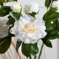 7141А/9122-0349/23(F) Пион искусственный h67см 1голова 2бутона,белый
