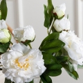 7141А/9122-0349/23(F) Пион искусственный h67см 1голова 2бутона,белый