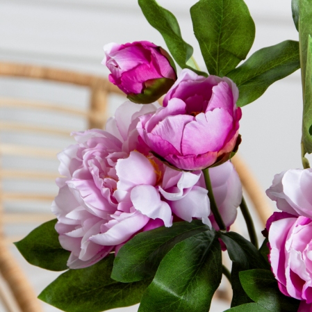 7141А/9122-0349/8(F) Пион искусственный h67см 1голова 2бутона,сиреневый