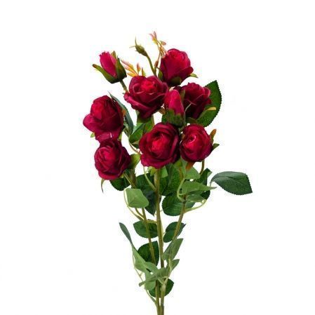401/0022-15L Роза ветка искусственная h-73см малиновая (7г+2б)