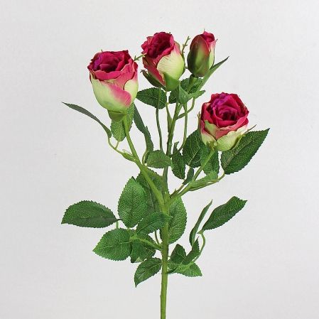 401/0544-15А Роза ветка искусственная h 72см малиновая