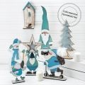 807/056-2(Sale) Декор "Дед Мороз с лампочкой" голубой (14,5*45см)
