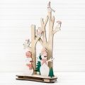 816/10-3(Sale) Дерево с подсв. "Птички/Снеговики"(розовый) 32*h52см