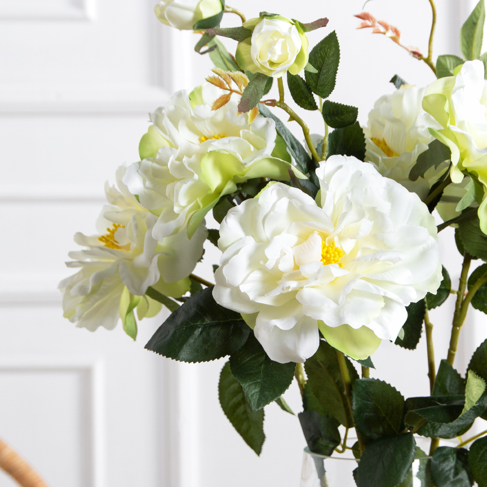 7141А/9122-0348/23(F) Гардения искусственная h72см 2головы 1бутон,белая_2