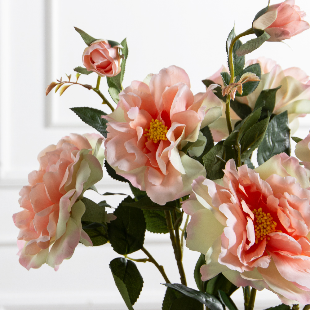 7141А/9122-0348/20(F) Гардения искусственная h72см 2головы 1бутон,бело-розовая_2