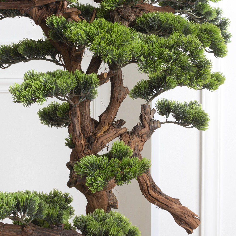 БС200/ОС/30(з) Сосна бонсай искусственная h200см (пластик) на основании, зеленая_1