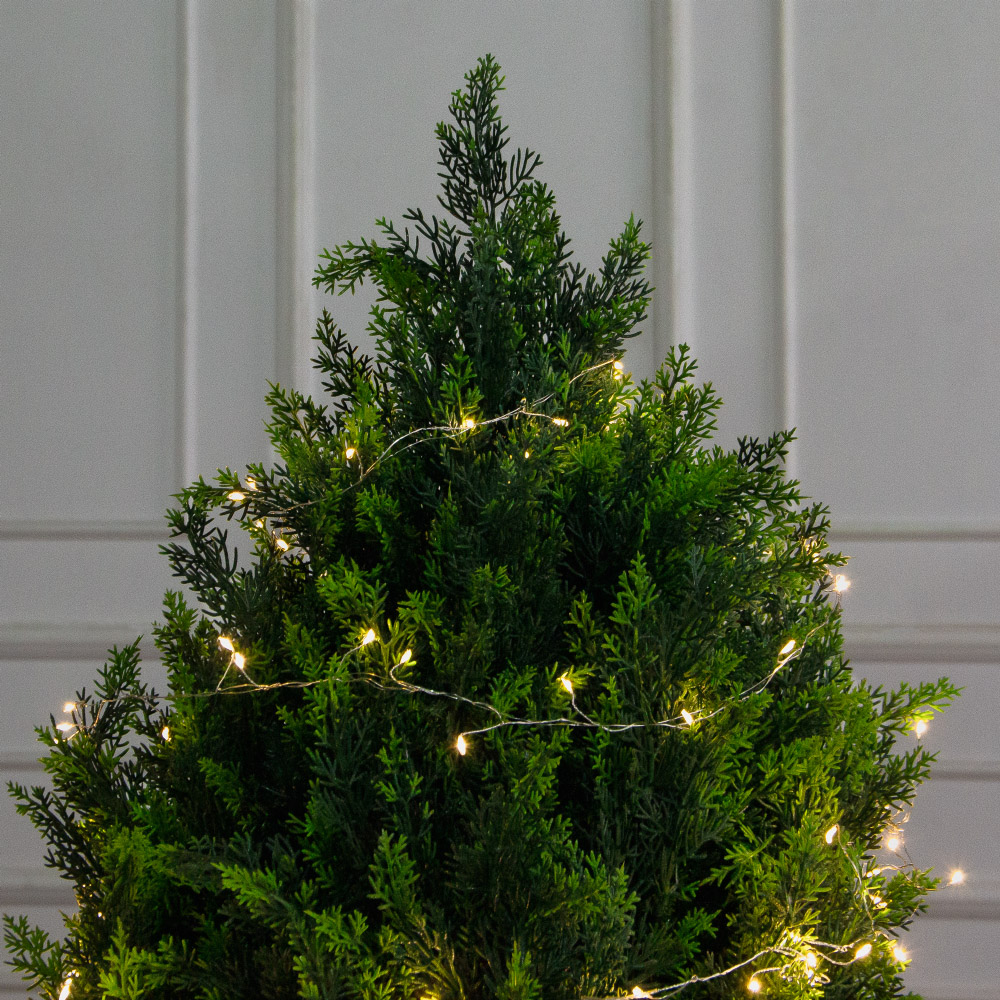 Т150/СВ03т/1460(Пр)(F) Туя искусственная конус  h150см с гирляндой Роса_3