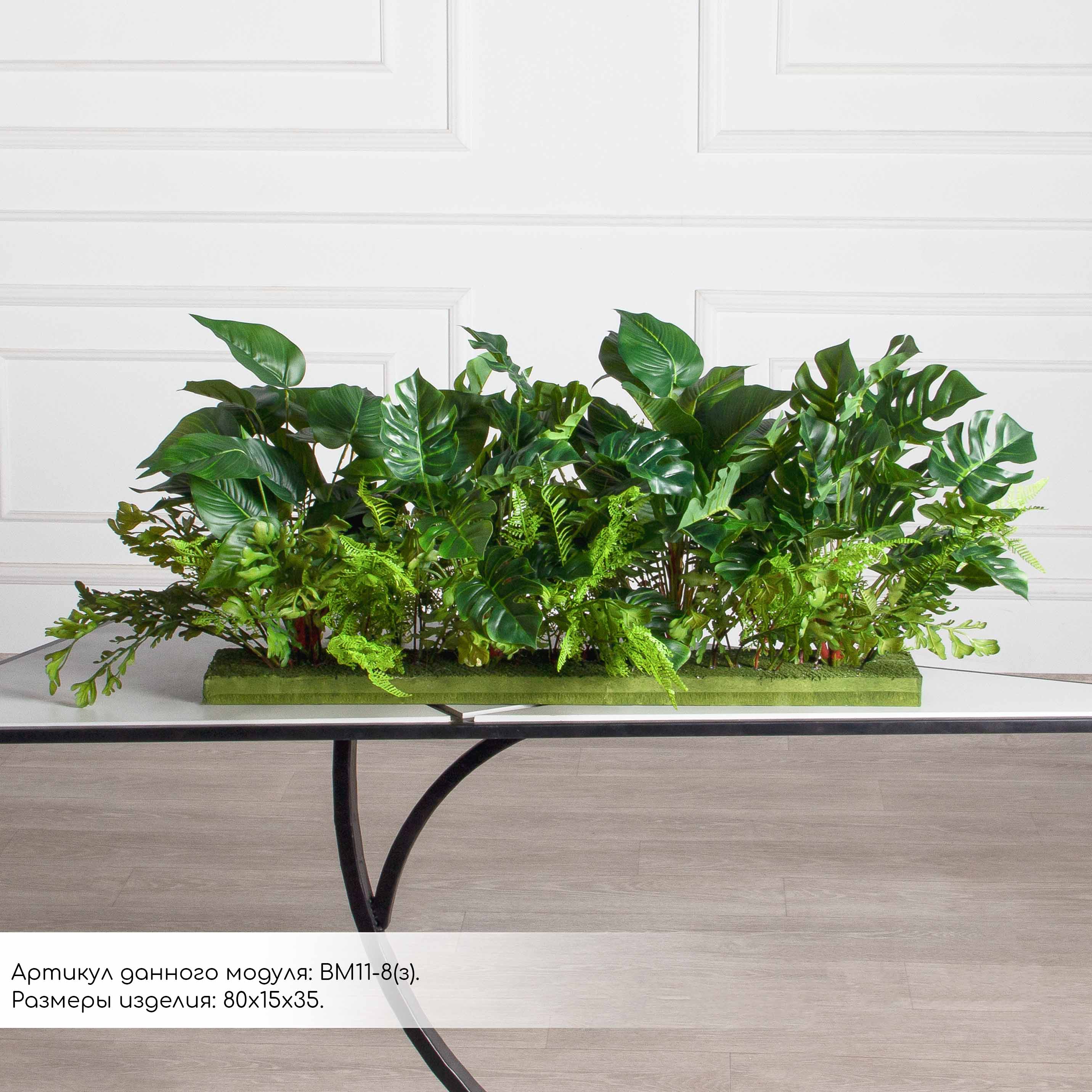 ВМ11(з)(F) Композиция искусств. Микс из папоротников с Монстерой и спатифиллумом на вставке_2