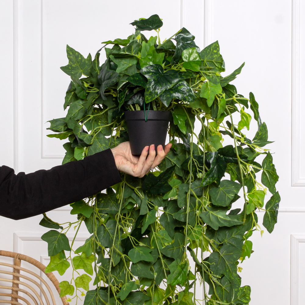 КС78-2(з) Хедера искусственная ампельная в кашпо d11см_5