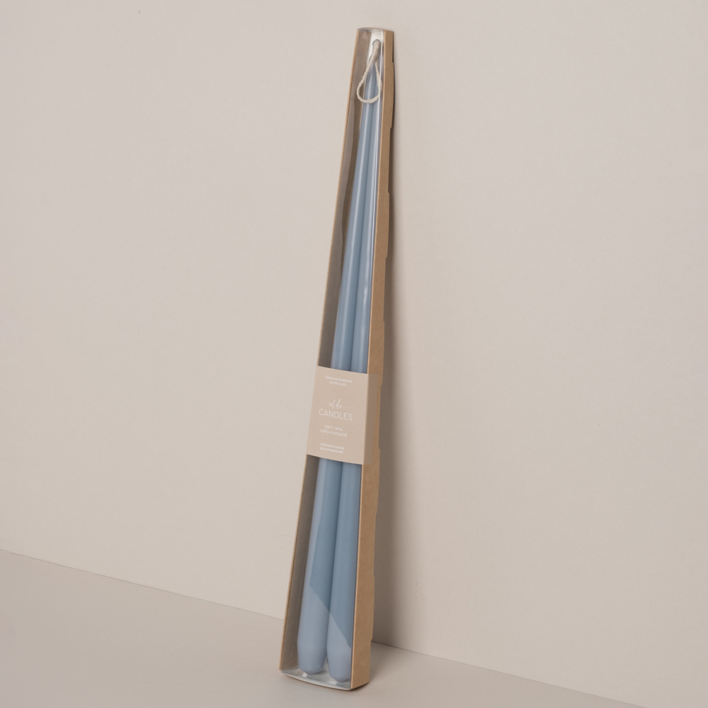 СК42-14(Fix)(f) Свеча коническая 42см Оттенок №14 (серо-голубой) 2шт/уп_1