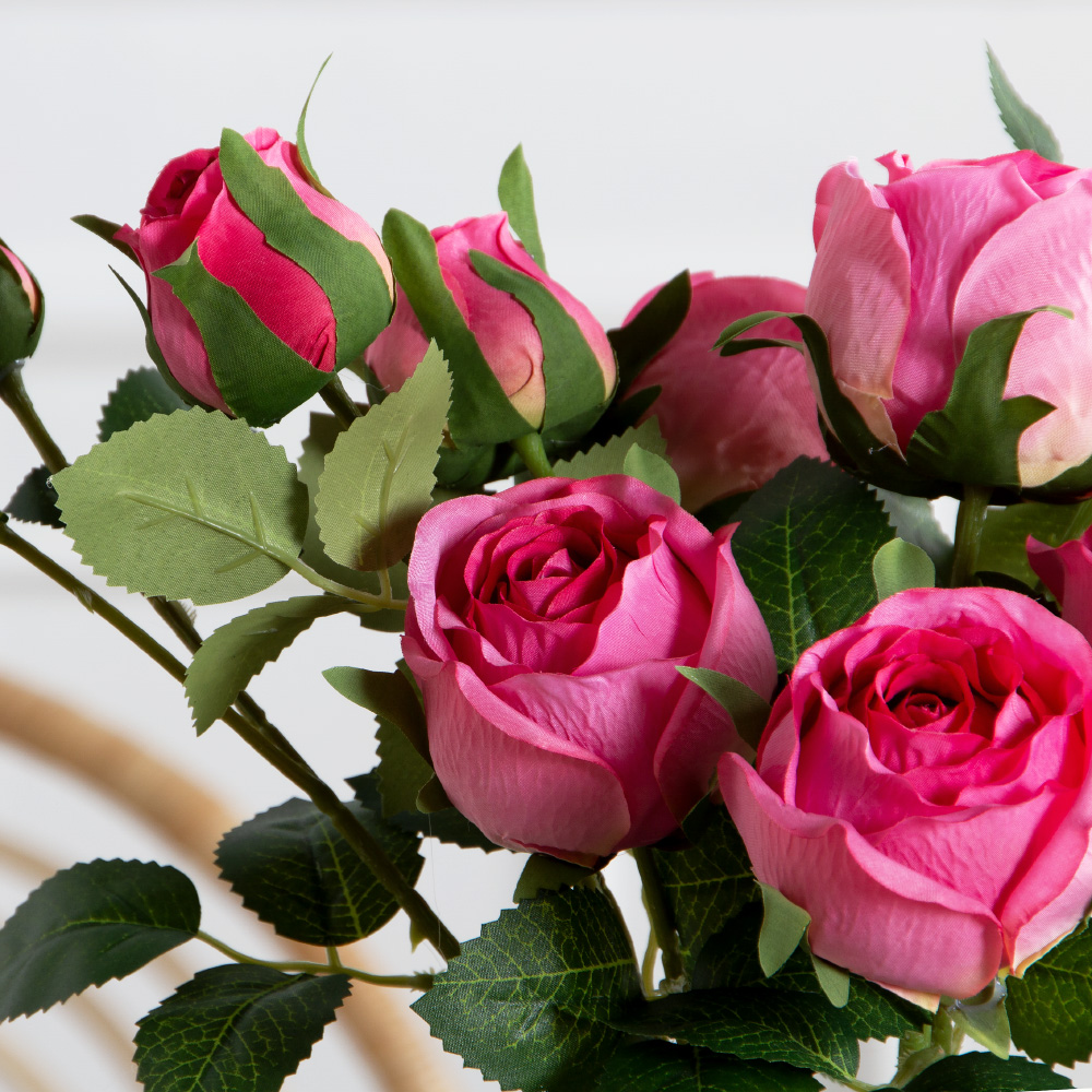 7141А/0108-0360/1(F) Роза искусственная h65см 2головы 2бутона,розовая_2