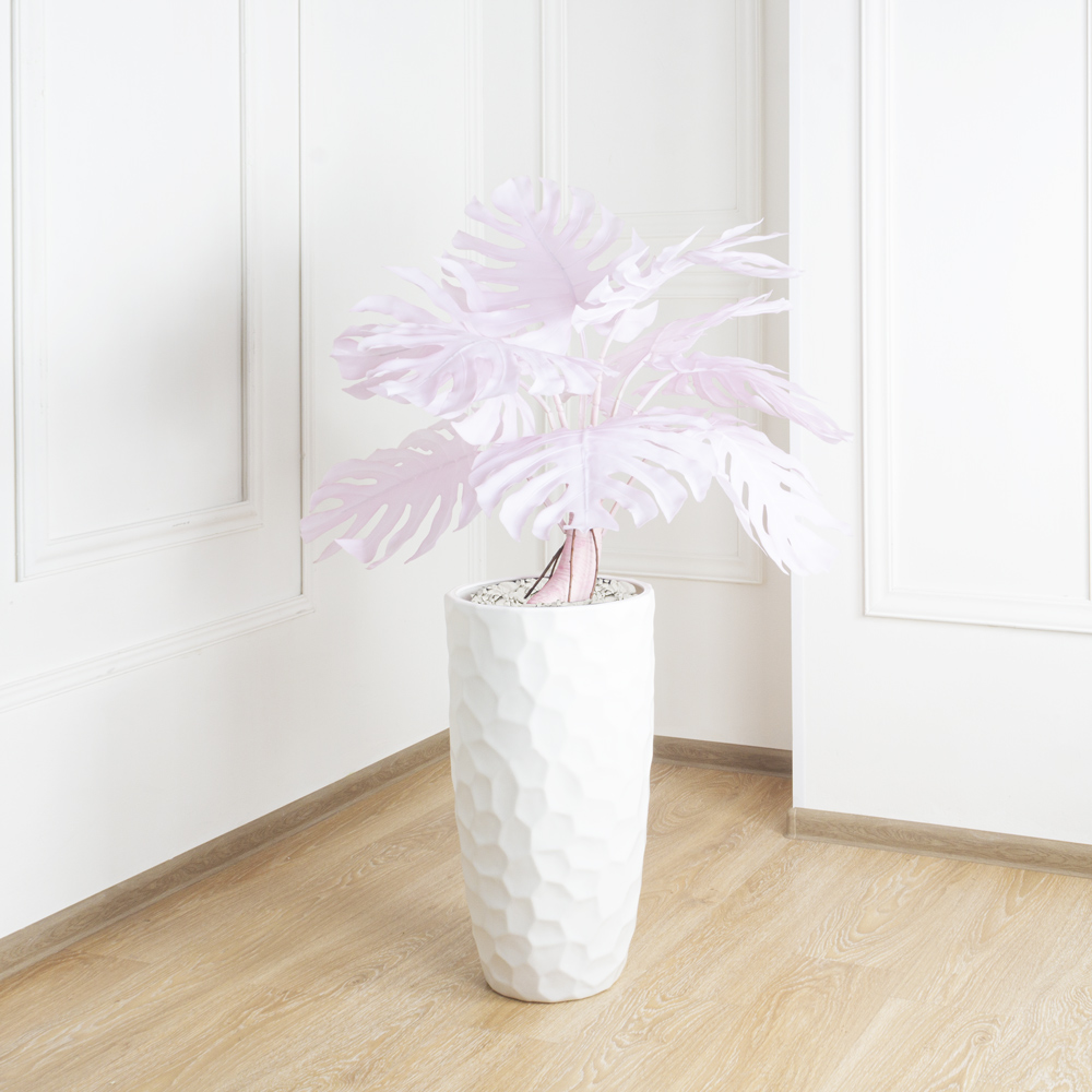 080/К/ССТ/371-2(з) Монстера искусственная розовая на стволе h80 см (латекс) _5