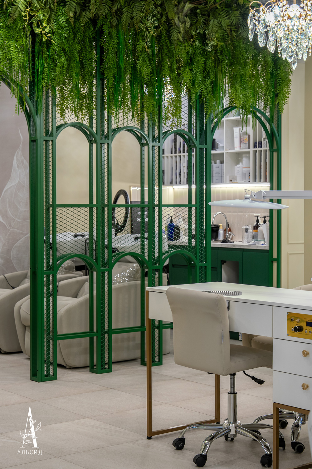 Л129(Пр)(F) Лиана искусственная с ампельными растениями L100см_4